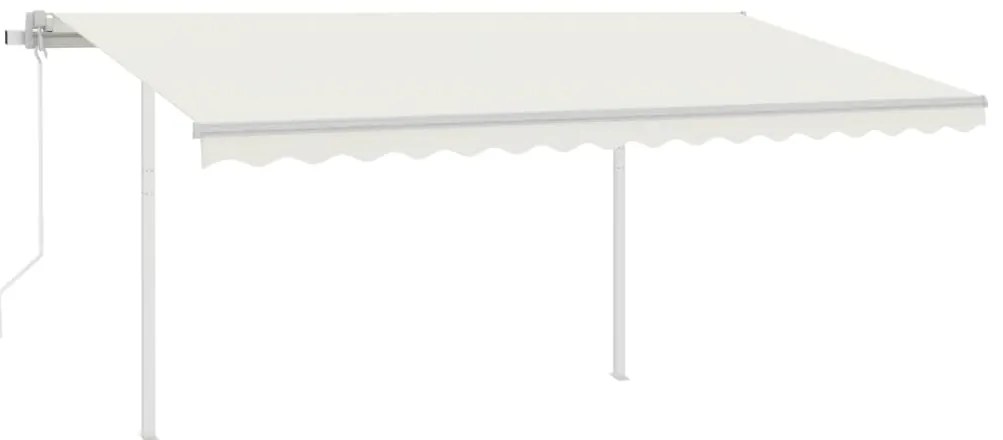 Toldo automático c/ LED e sensor de vento 4,5x3,5 m cor creme
