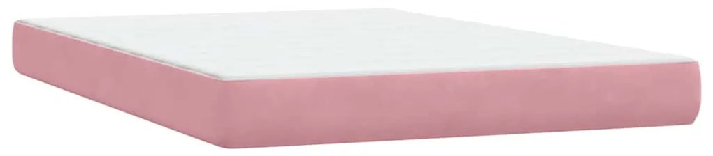 Cama com molas/colchão 80x220 cm veludo rosa