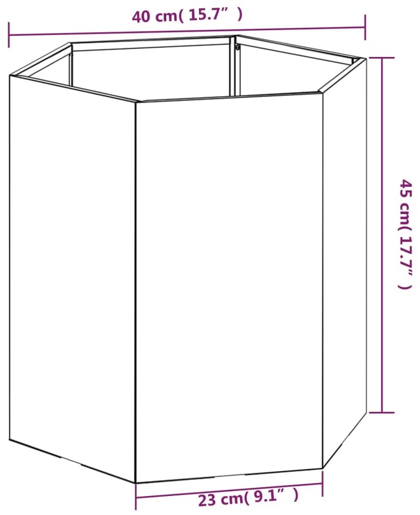 Vaso/floreira 40x40x45 cm aço corten cor enferrujado