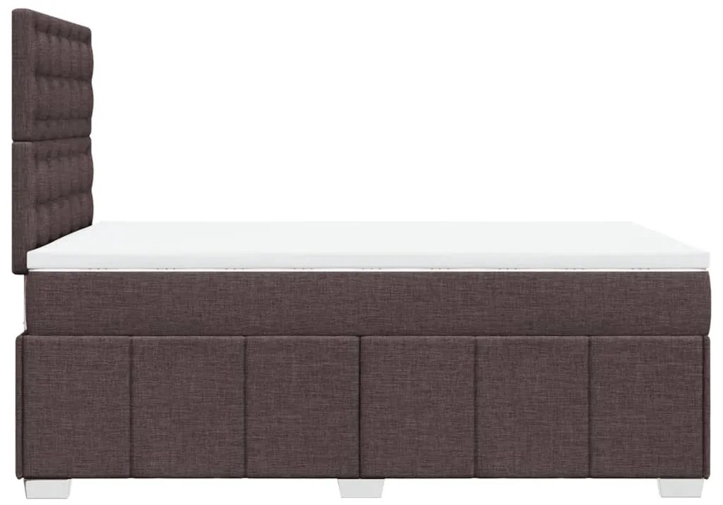 Cama boxspring com colchão 120x190 cm tecido castanho-escuro