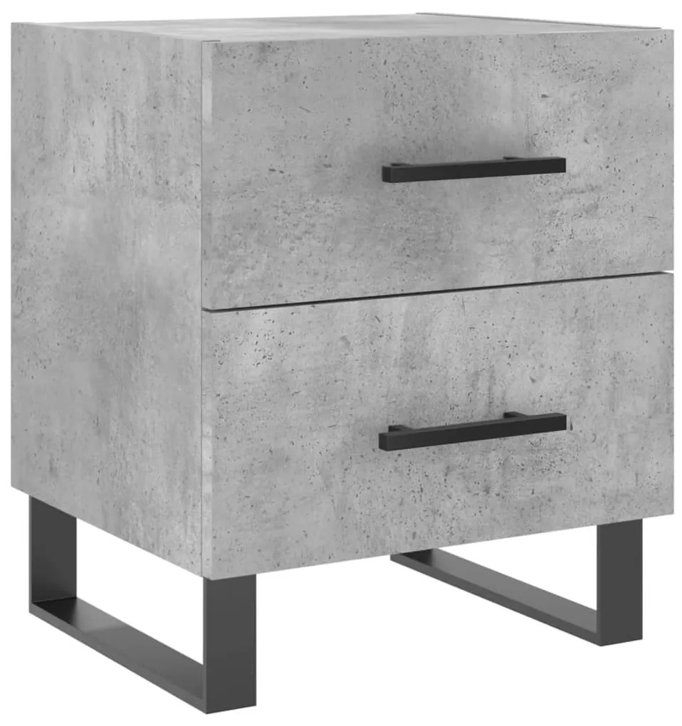 Mesas de cabeceira 2pcs derivados de madeira cinza cimento