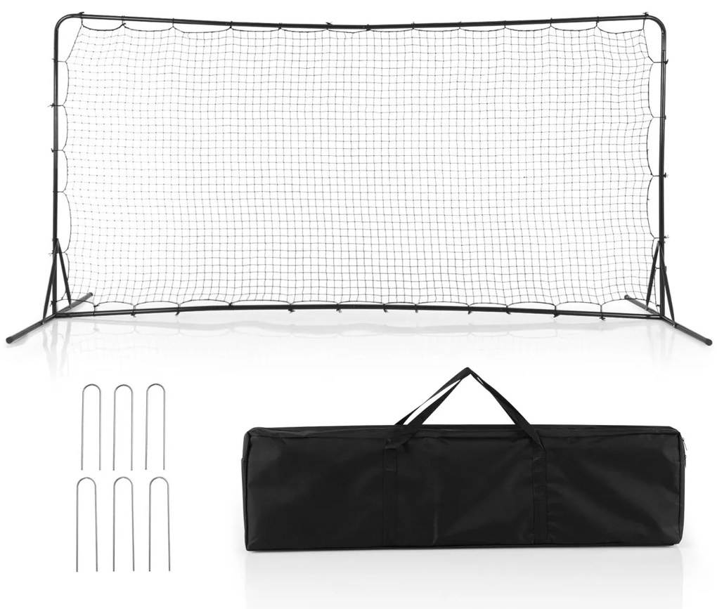 Rede de rebote de futebol de 375 cm x 185 cm com bolsa de transporte - branca