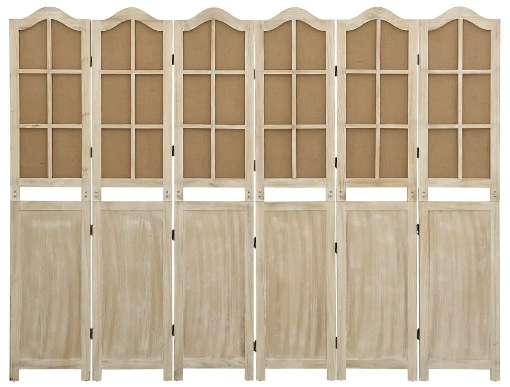 Divisória de quarto com 6 painéis 214x165 cm tecido castanho