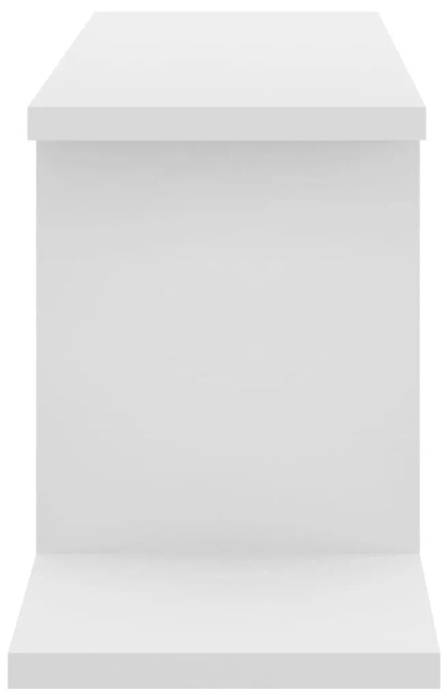 Estante de parede para TV 125x18x23 cm contraplacado branco