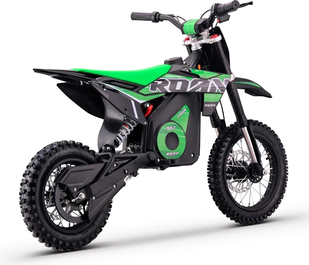 Mini moto elétrica para crianças velocidade até 28 km/h C/Limitador 1100W Roan 907 36V 12/10" Verde