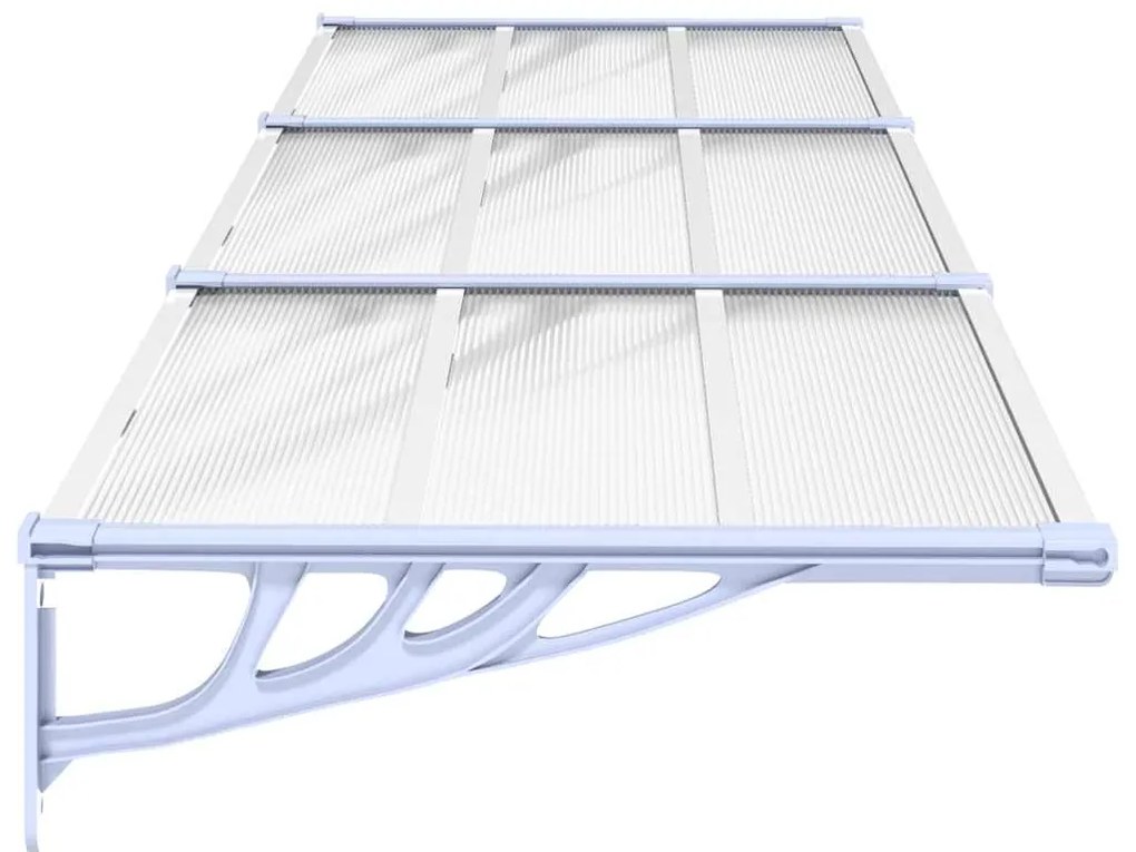 Toldo para porta 297,5x90cm policarbonato cinzento/transparente