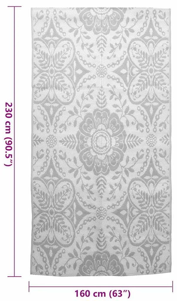Tapete de exterior 160x230 cm ARAKIL PP cinzento-claro