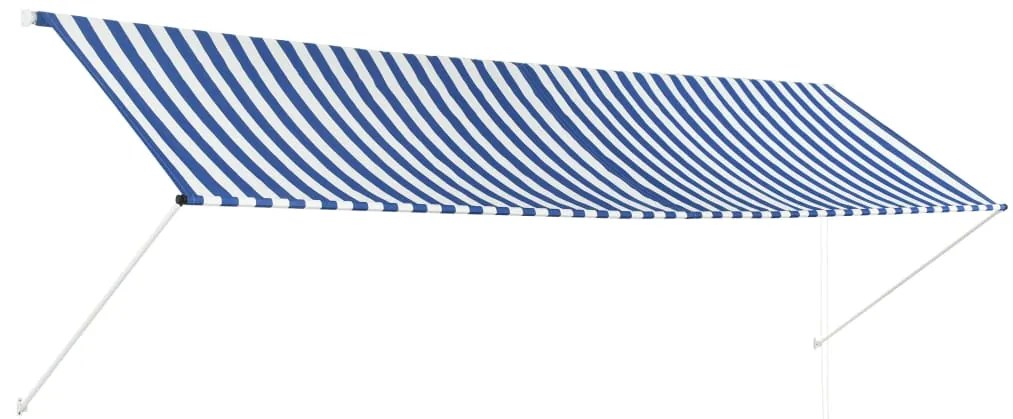 143751 vidaXL Toldo retrátil 400x150 cm azul e branco