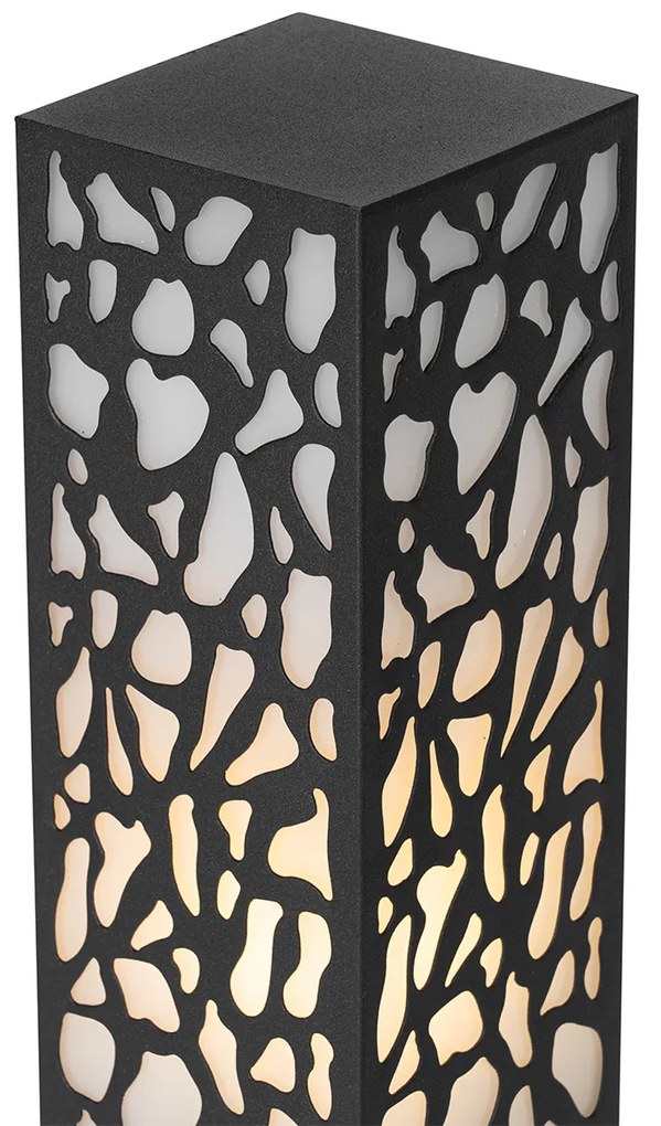 Candeeiro de poste exterior moderno preto 60 cm IP44 - Nicole