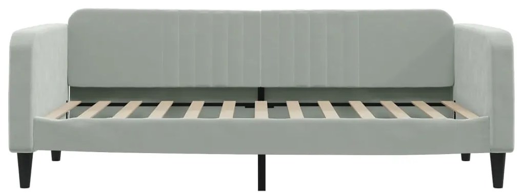 Sofá-cama c/ gavetão e gavetas 90x200 cm veludo cinzento-claro