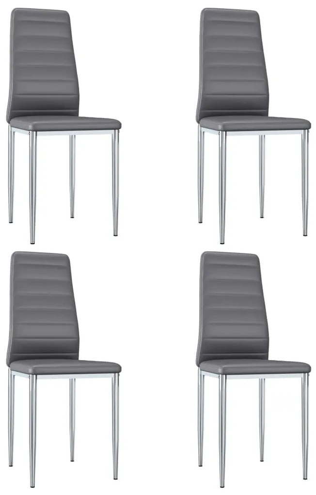 248281 vidaXL Cadeiras de jantar 4 pcs couro artificial cinzento