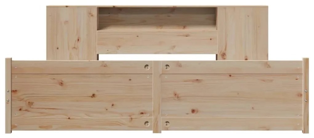 Cama com estante sem colchão 180x200 cm pinho maciço