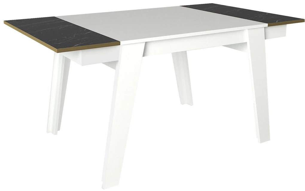 Mesa de Jantar "Ravenna" – 148.5x85x76.2 cm – Branco, Dourado e Preto