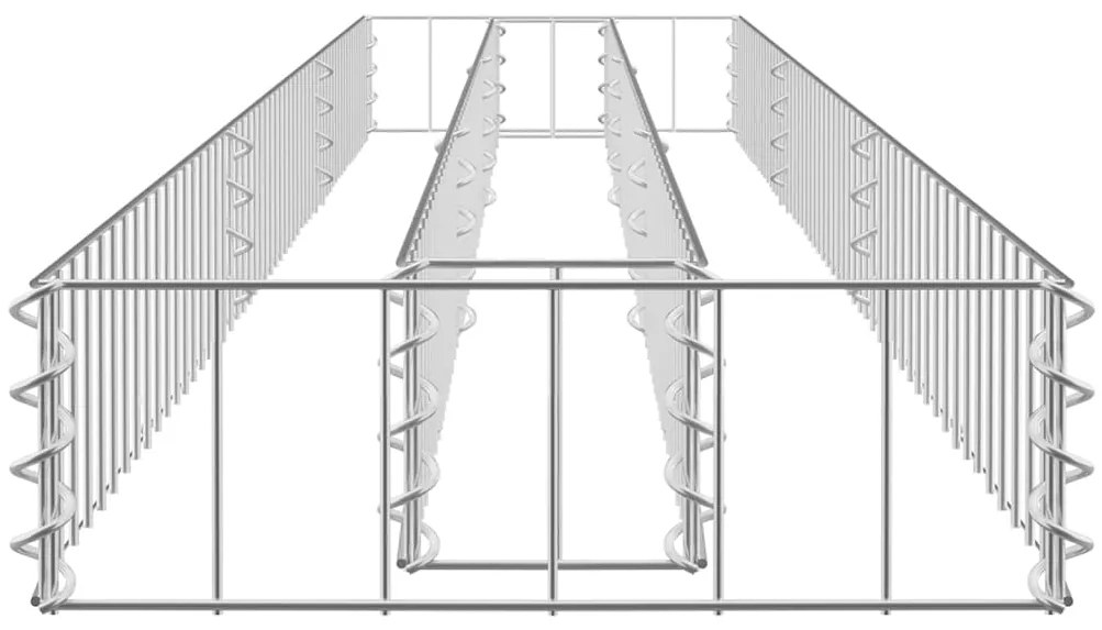 Canteiro elevado/cesto gabião 270x30x10 cm aço galvanizado