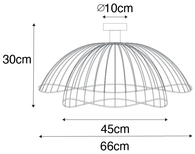Candeeiro de teto design preto 66 cm - Pua Design