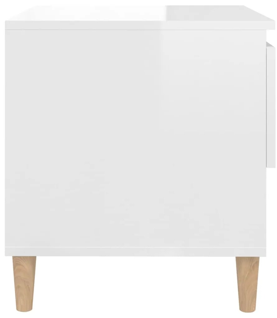 Mesa de cabeceira 50x46x50cm derivados madeira branco brilhante