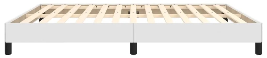 Estrutura de cama 160x200 cm couro artificial branco