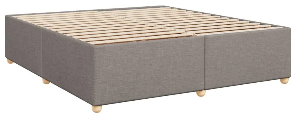 Cama com molas/colchão 200x200 cm tecido castanho-acinzentado