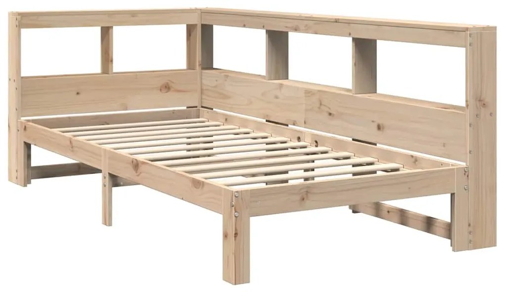 Cama com estante sem colchão 90x190 cm pinho maciço