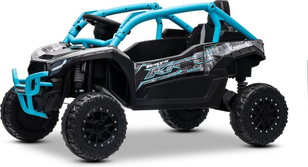 Carro elétrico para crianças Kawasaki TERYX KRX 1000 12V, controlo remoto, bateria de lítio, 2 motores de 25 W, com licença Azul