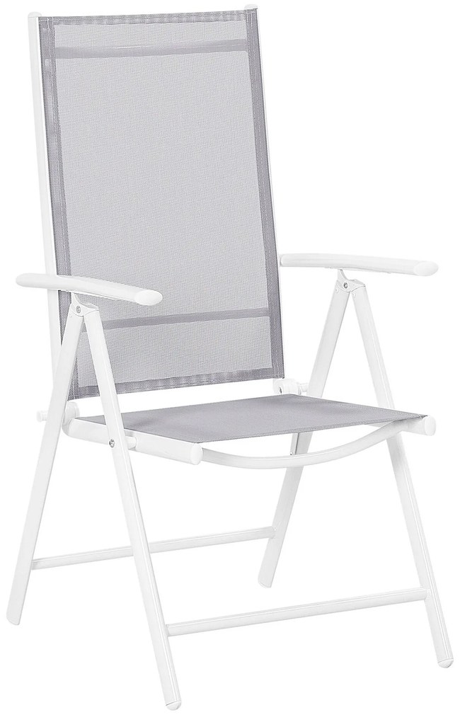 Conjunto de jardim cinzento em alumínio branco com 6 cadeiras CATANIA Beliani