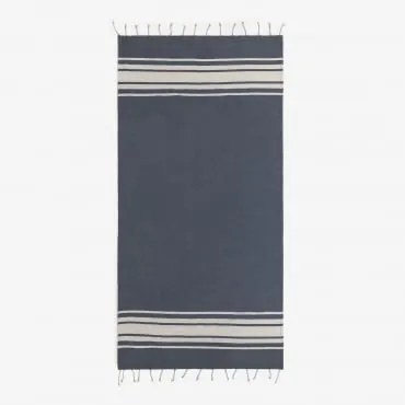 Manta Xadrez De Algodão Bendorf Nevoeiro Azul - Sklum