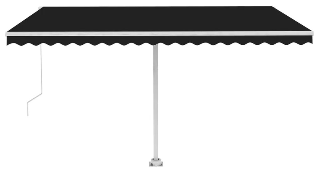 Toldo retrátil manual com LED 400x300 cm antracite
