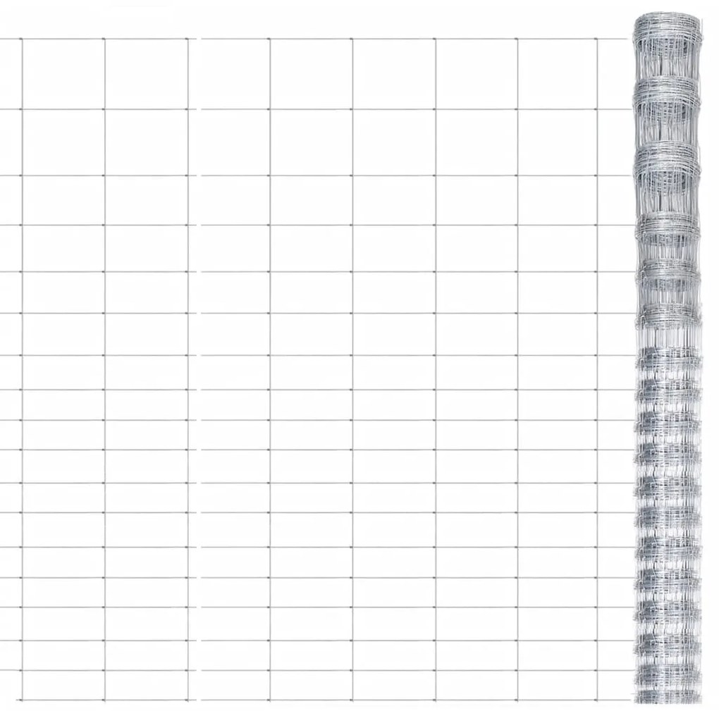 vidaXL Cerca de jardim 50x1,25 m aço galvanizado prateado
