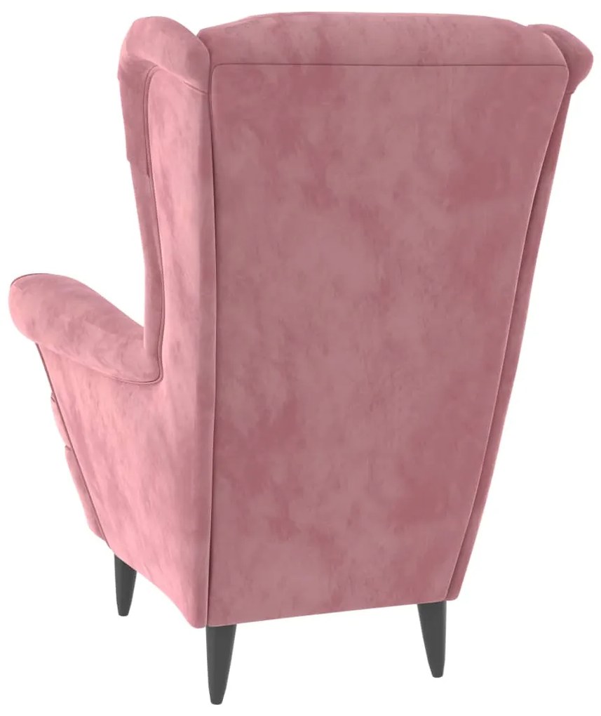 Poltrona em veludo cor-de-rosa