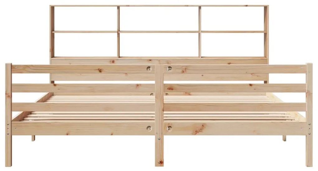 Cama com estante sem colchão 200x200 cm pinho maciço