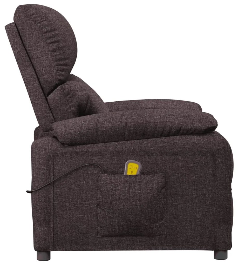 Poltrona de massagens tecido castanho-escuro