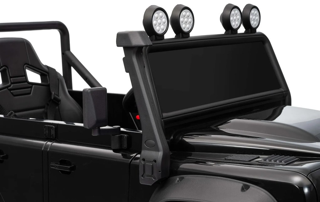 Jipe elétrico para crianças Land Rover Defender 110 SVX 12V, 4X4, luzes LED, bateria de lítio, licença ORIGINAL Preto