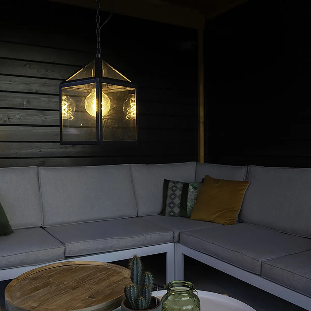 Candeeiro de suspensão exterior inteligente preto IP23 com Wi-Fi G95 - Amsterdam