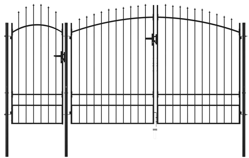 vidaXL Portão de jardim 2,45x4 m aço preto