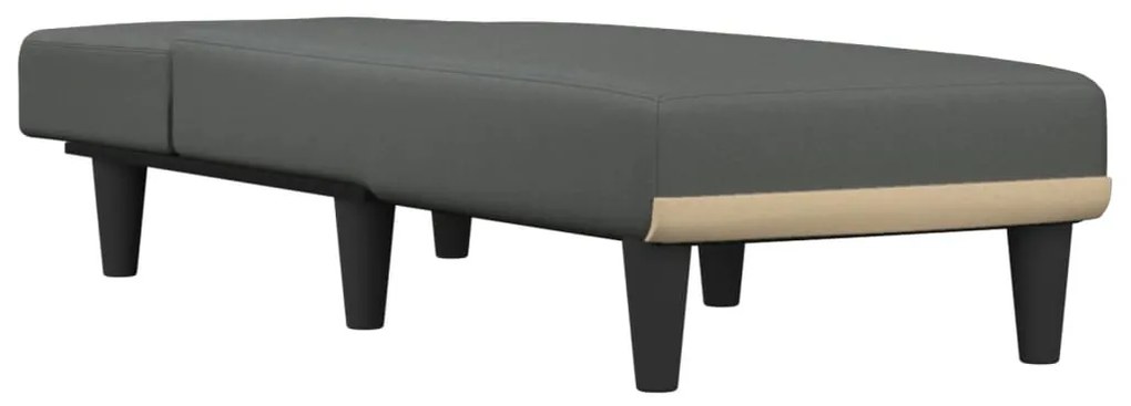 Chaise longue tecido cinzento-escuro