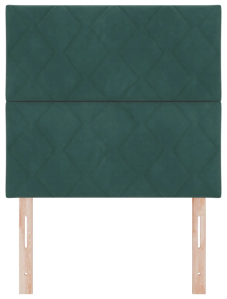 Cabeceira vidaXL Design Blocos de Diamante Verde Escura 90 cm Veludo,