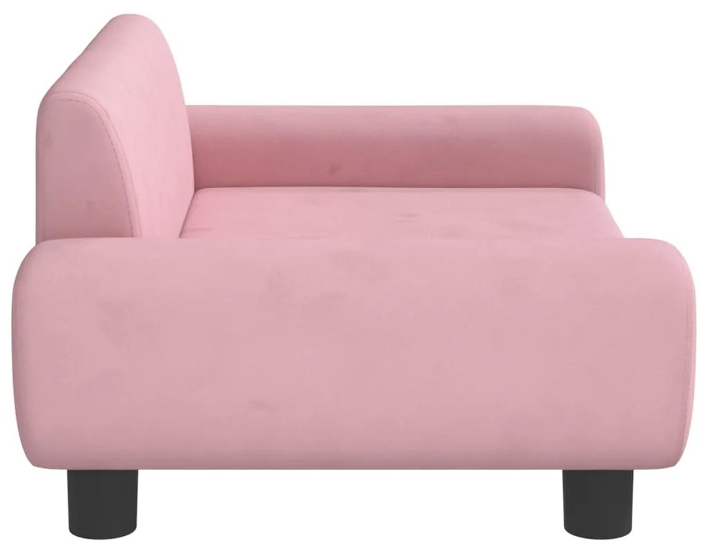 Sofá infantil 70x45x33 cm veludo rosa