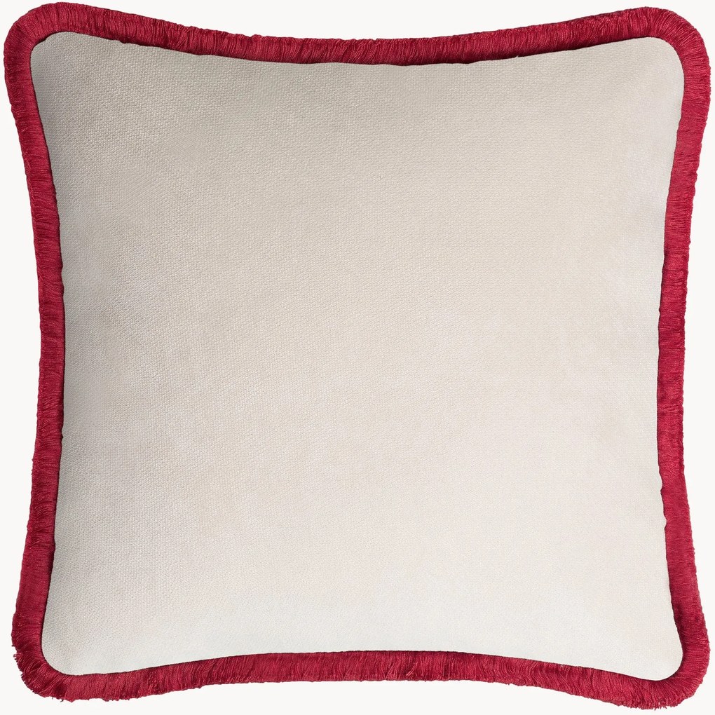 Almofada decorativa em veludo artesanal Happy