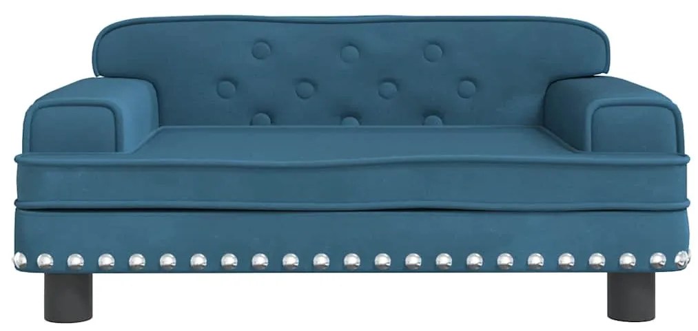 Cama para cães 70x45x30 cm veludo azul