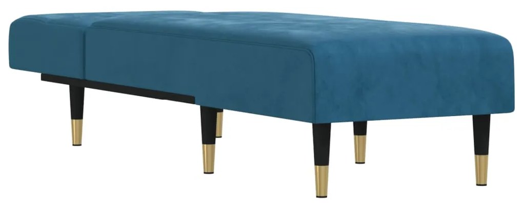 Chaise longue veludo azul