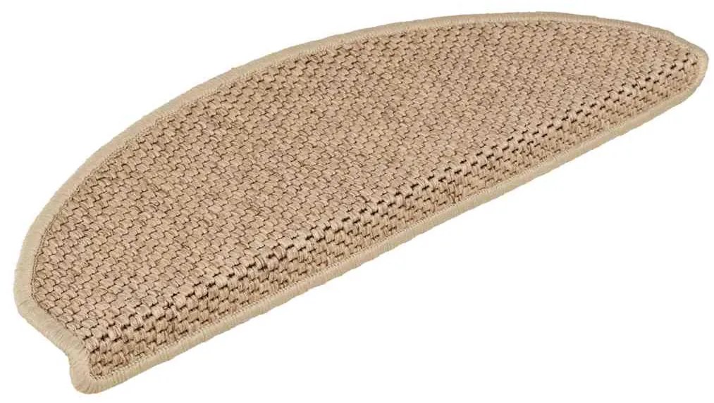 Tapetes escada adesivos aspeto sisal 15pcs 65x21x4cm cor areia
