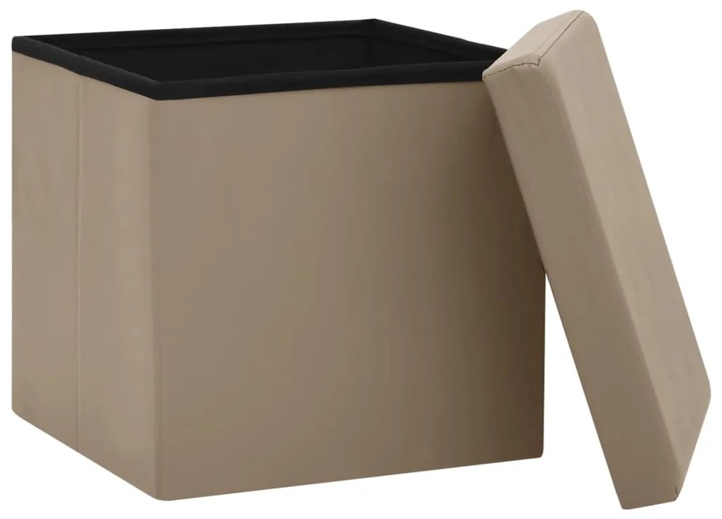 Banco de arrumação dobrável PVC cor cappuccino