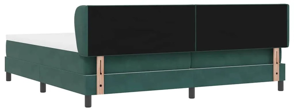 Camas Box Spring vidaXL com Colchão Verde Escuro 200x200 cm em Veludo