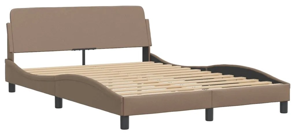 Cama com colchão 160x200 cm couro artificial cappuccino