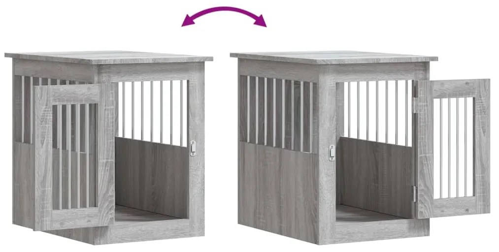 Móvel casota para cão derivados de madeira cinzento sonoma