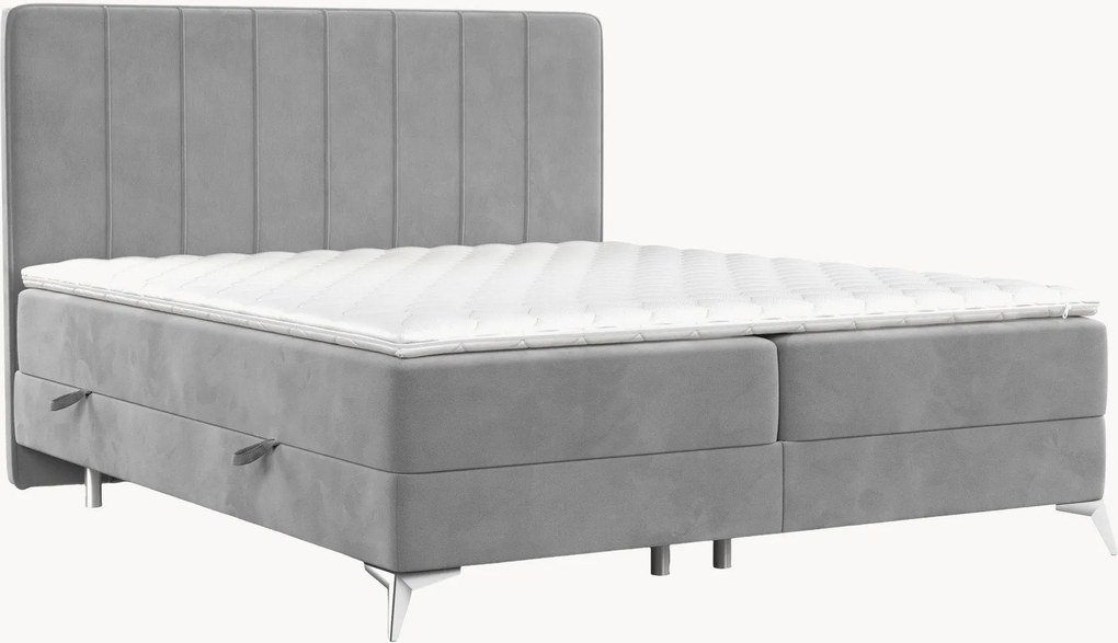 Cama divã em veludo artesanal com arrumação Aggaz, H2