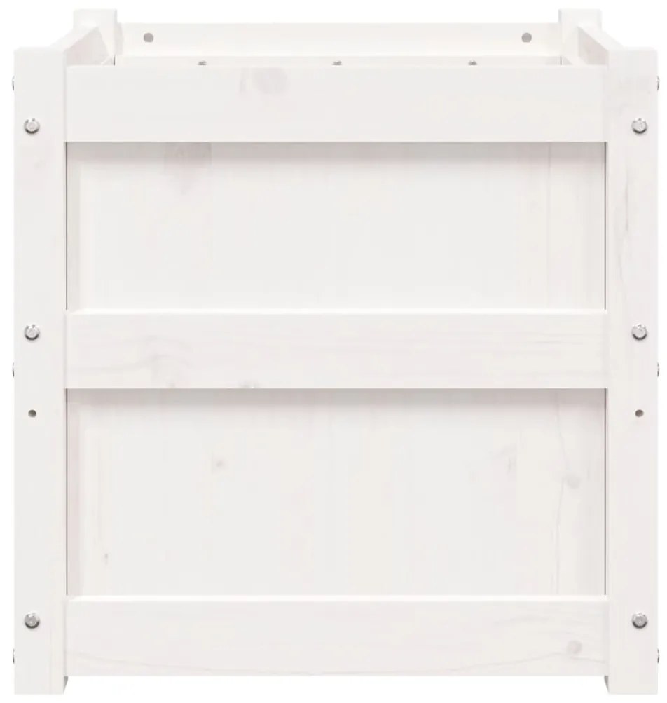 Vasos/floreiras de jardim 2 pcs madeira de pinho maciça branco