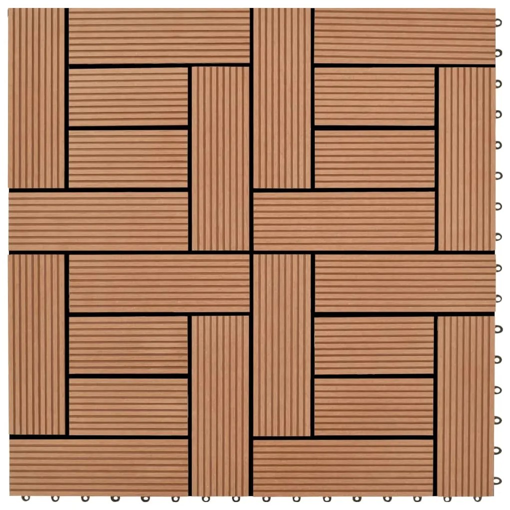 41550 vidaXL Conjunto 11 azulejos WPC para plataforma castanho 30x30 cm