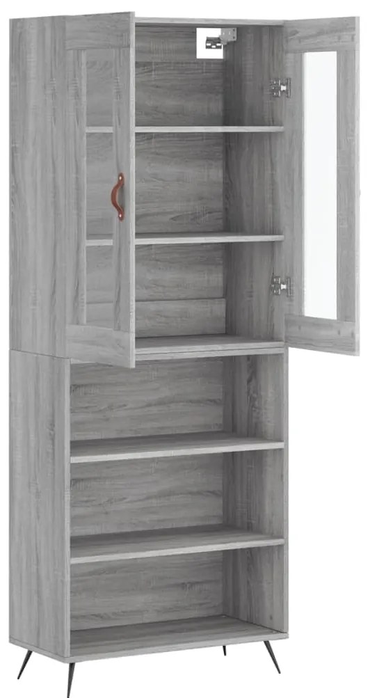 Armário alto 69,5x34x180 cm derivados de madeira sonoma cinza