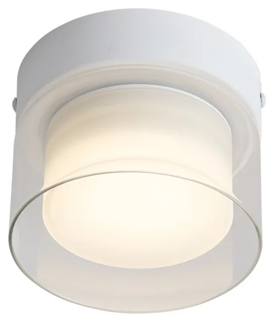 Candeeiro de Teto Moderno Branco com Vidro Transparente - Puck